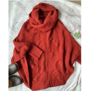 Turtle Neck Poncho Sweater